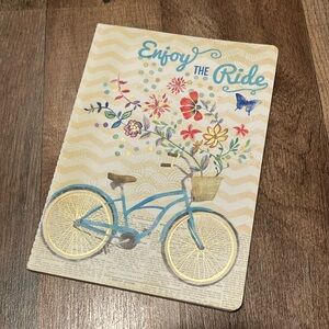Lined Journal - Enjoy the Ride - whimsical bike and floral themed - Molly & Rex